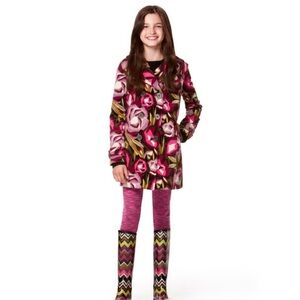 MISSONI X TARGET purple pink floral velvet double breasted pea coat jacket